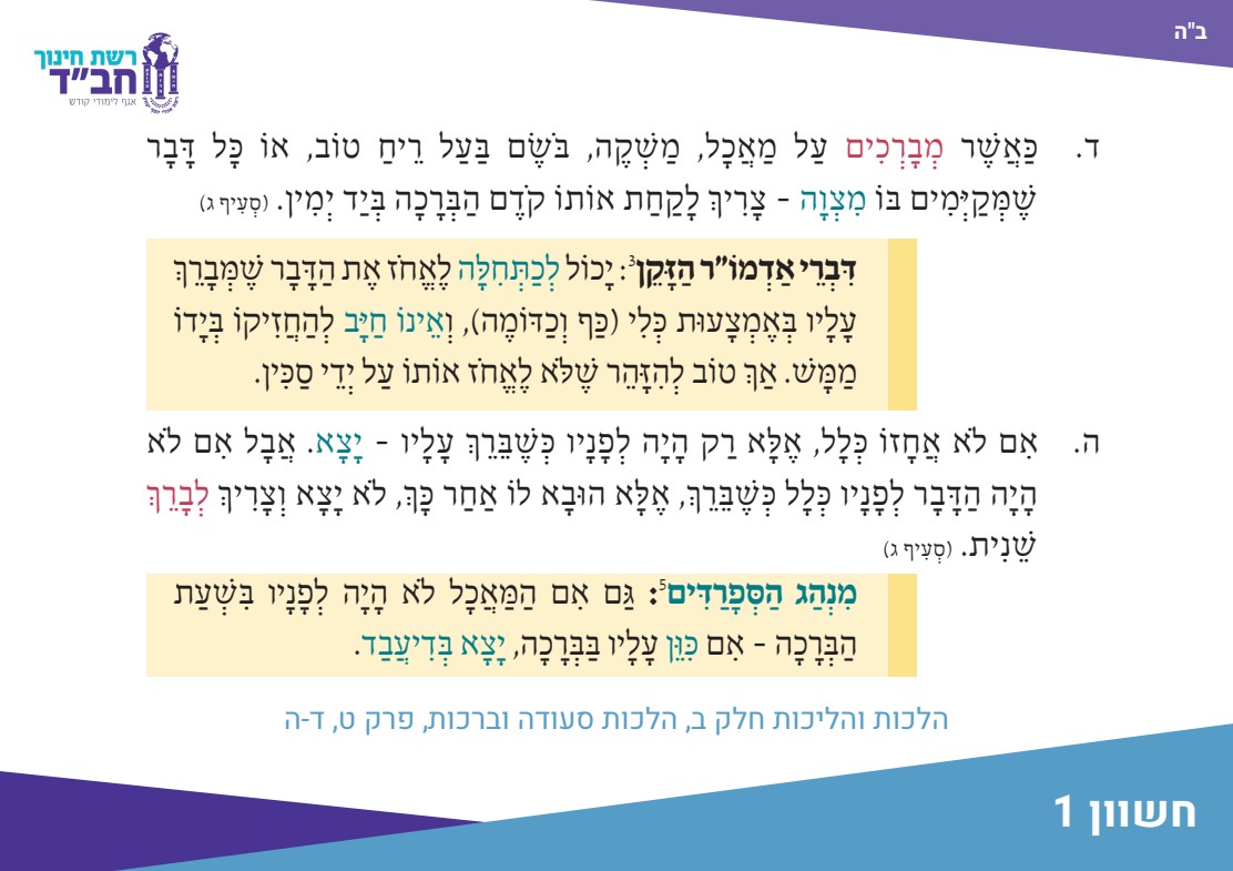 הלכה שבועית